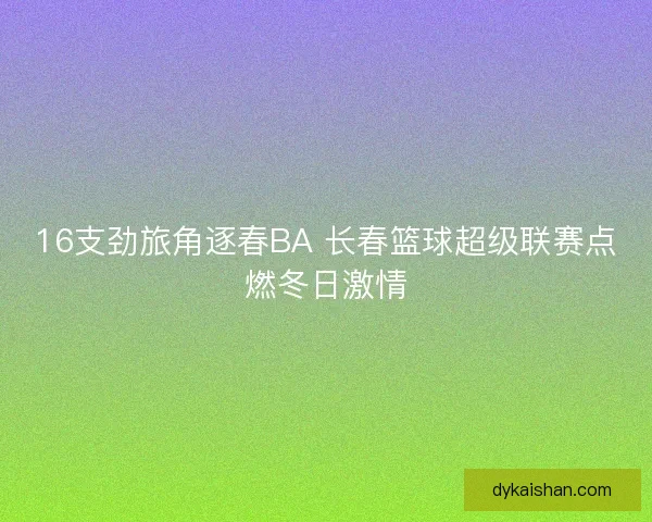 16支劲旅角逐春BA 长春篮球超级联赛点燃冬日激情